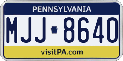 PA license plate MJJ8640