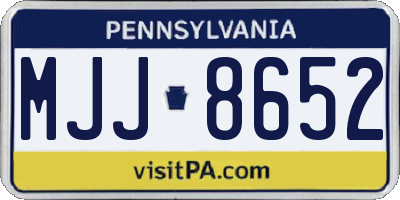 PA license plate MJJ8652