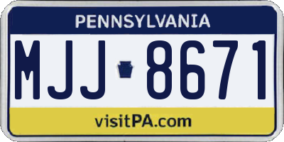 PA license plate MJJ8671