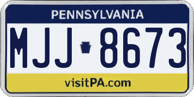 PA license plate MJJ8673