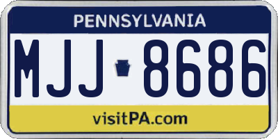 PA license plate MJJ8686