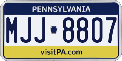 PA license plate MJJ8807