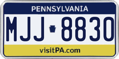 PA license plate MJJ8830