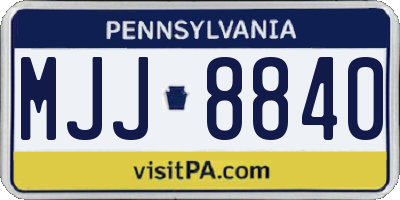 PA license plate MJJ8840
