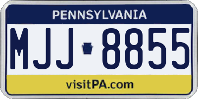 PA license plate MJJ8855