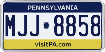 PA license plate MJJ8858