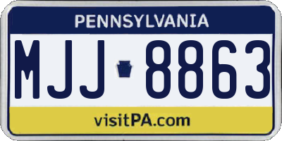 PA license plate MJJ8863