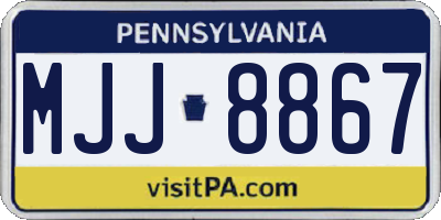 PA license plate MJJ8867