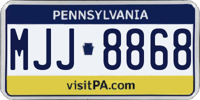 PA license plate MJJ8868