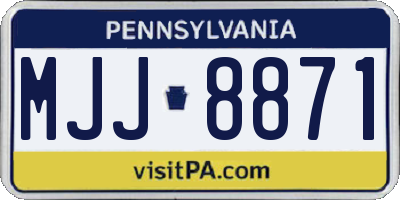 PA license plate MJJ8871