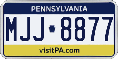 PA license plate MJJ8877