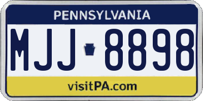 PA license plate MJJ8898