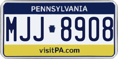 PA license plate MJJ8908