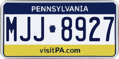PA license plate MJJ8927