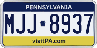 PA license plate MJJ8937