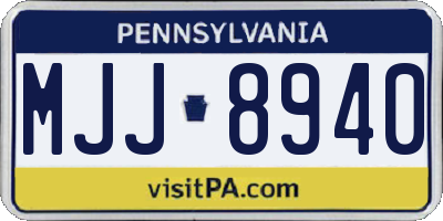 PA license plate MJJ8940
