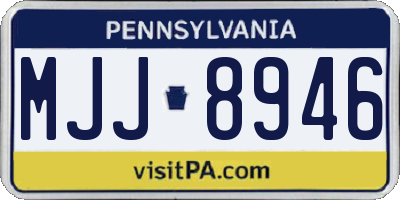 PA license plate MJJ8946