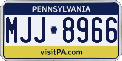 PA license plate MJJ8966