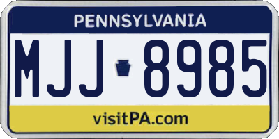 PA license plate MJJ8985