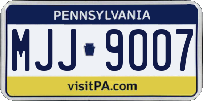 PA license plate MJJ9007