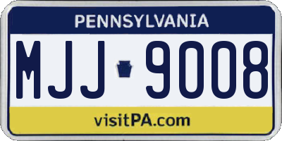 PA license plate MJJ9008