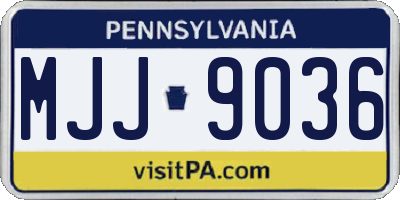 PA license plate MJJ9036
