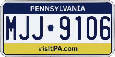 PA license plate MJJ9106
