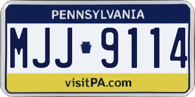 PA license plate MJJ9114