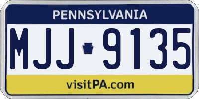 PA license plate MJJ9135