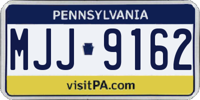 PA license plate MJJ9162