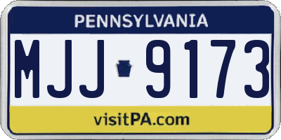 PA license plate MJJ9173