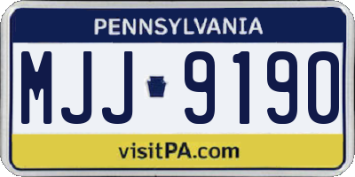 PA license plate MJJ9190