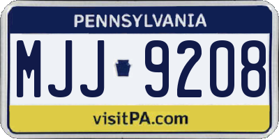PA license plate MJJ9208