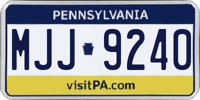 PA license plate MJJ9240