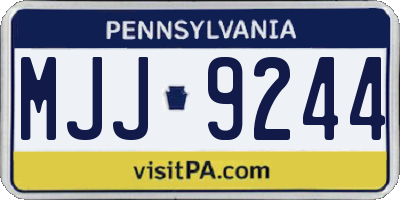 PA license plate MJJ9244