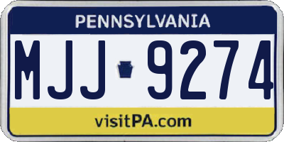 PA license plate MJJ9274