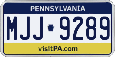 PA license plate MJJ9289
