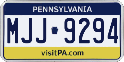 PA license plate MJJ9294