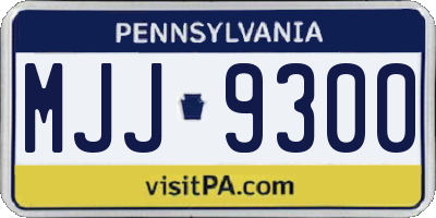 PA license plate MJJ9300