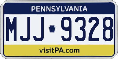 PA license plate MJJ9328