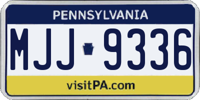 PA license plate MJJ9336