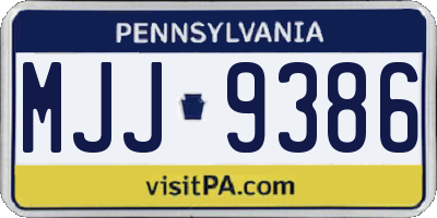 PA license plate MJJ9386