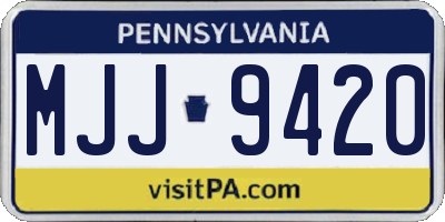 PA license plate MJJ9420