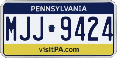 PA license plate MJJ9424