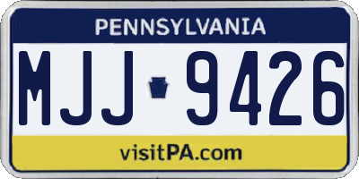 PA license plate MJJ9426