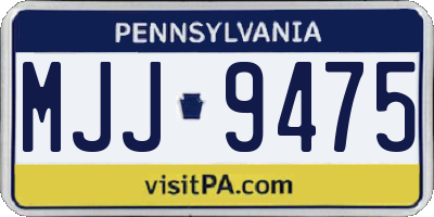 PA license plate MJJ9475