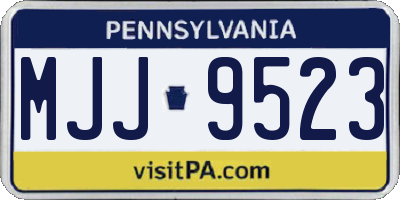 PA license plate MJJ9523