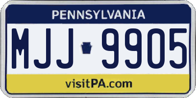 PA license plate MJJ9905