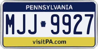 PA license plate MJJ9927