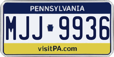PA license plate MJJ9936